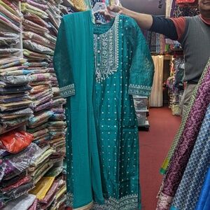 Beautiful Teal-Colored Salwar Suit